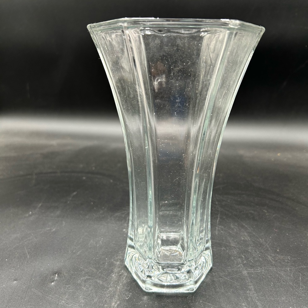 Hoosier glass vintage Elegant Clear Glass Vase